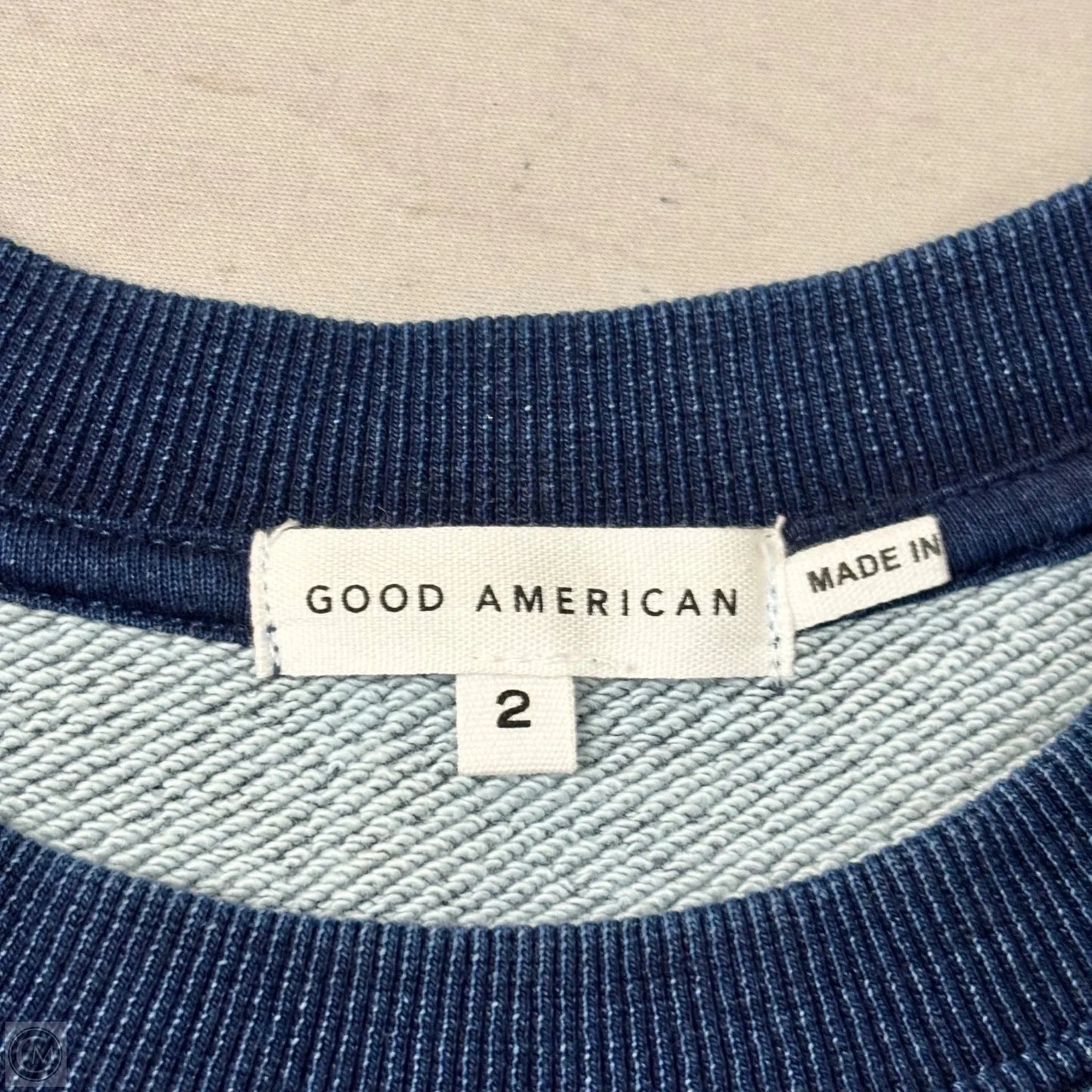 Sweatshirt Crewneck By Good American In Blue, Size: Xs