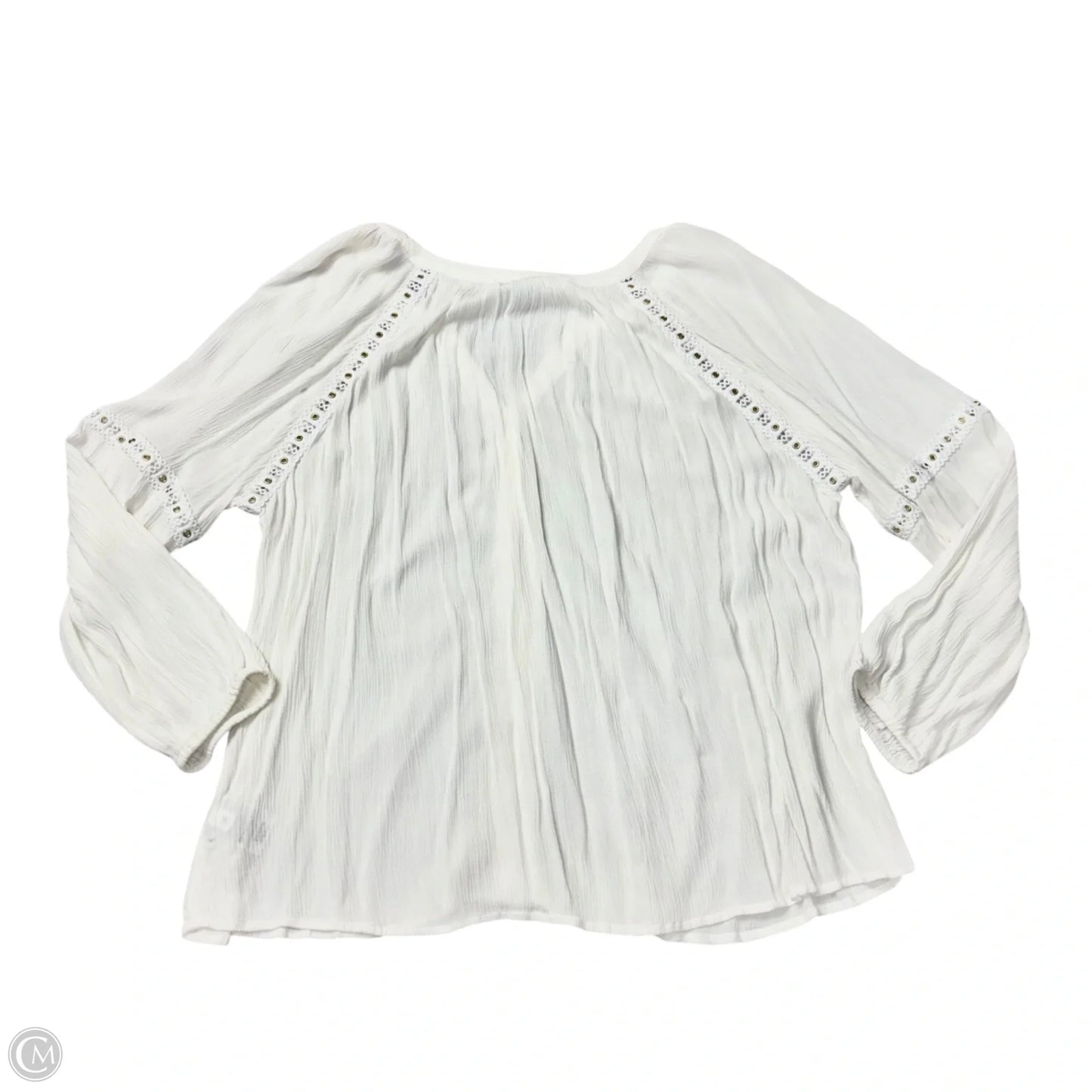 Top Long Sleeve By Inc In White, Size: 2x