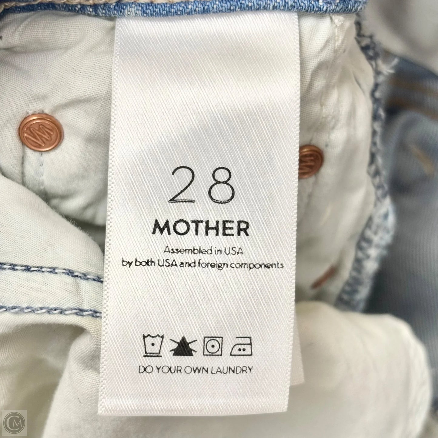 Jeans Straight By Mother In Blue Denim, Size: 6