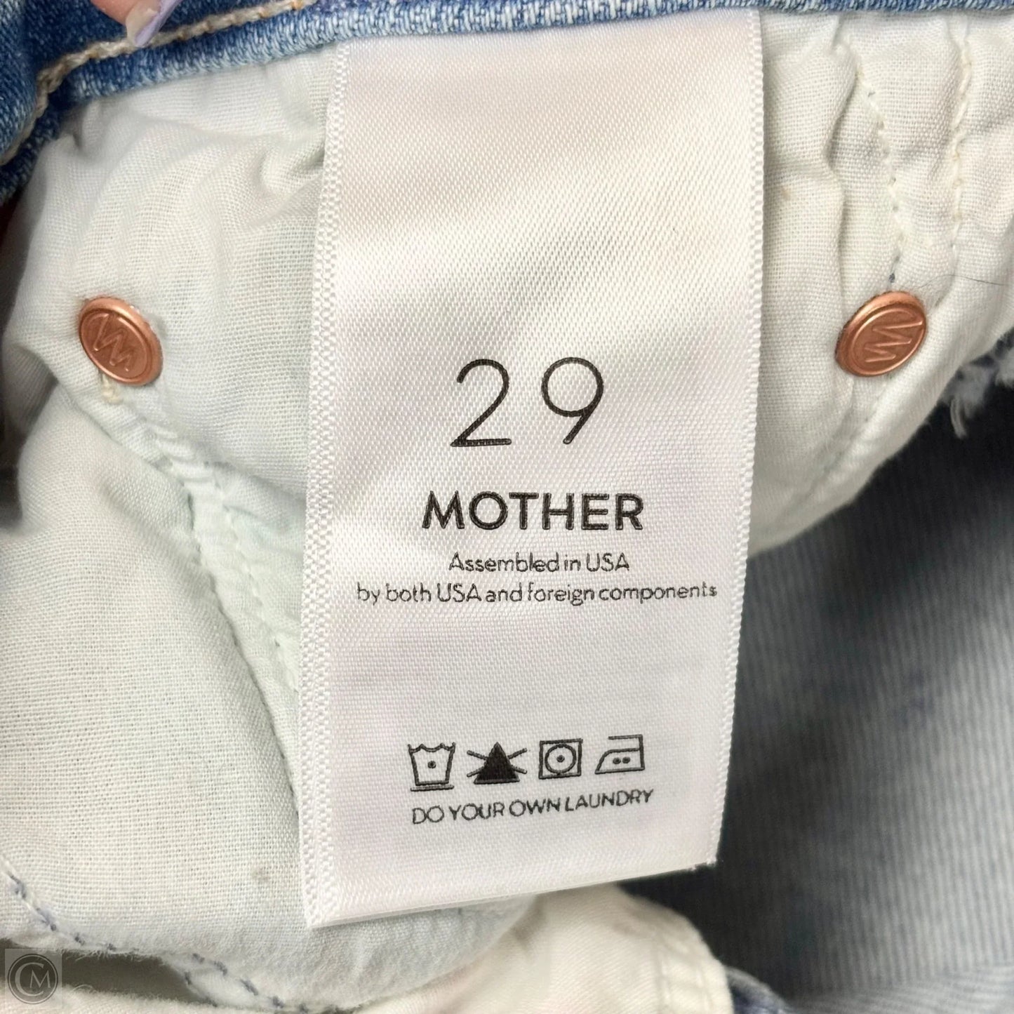 Jeans Straight By Mother In Blue Denim, Size: 8