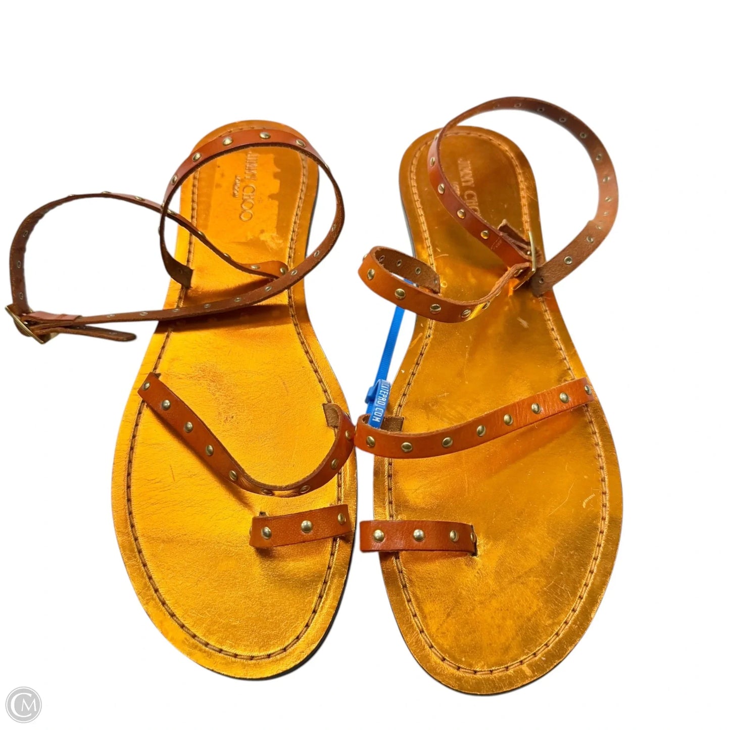 Sandals Luxury Designer By Jimmy Choo In Orange, Size: 9