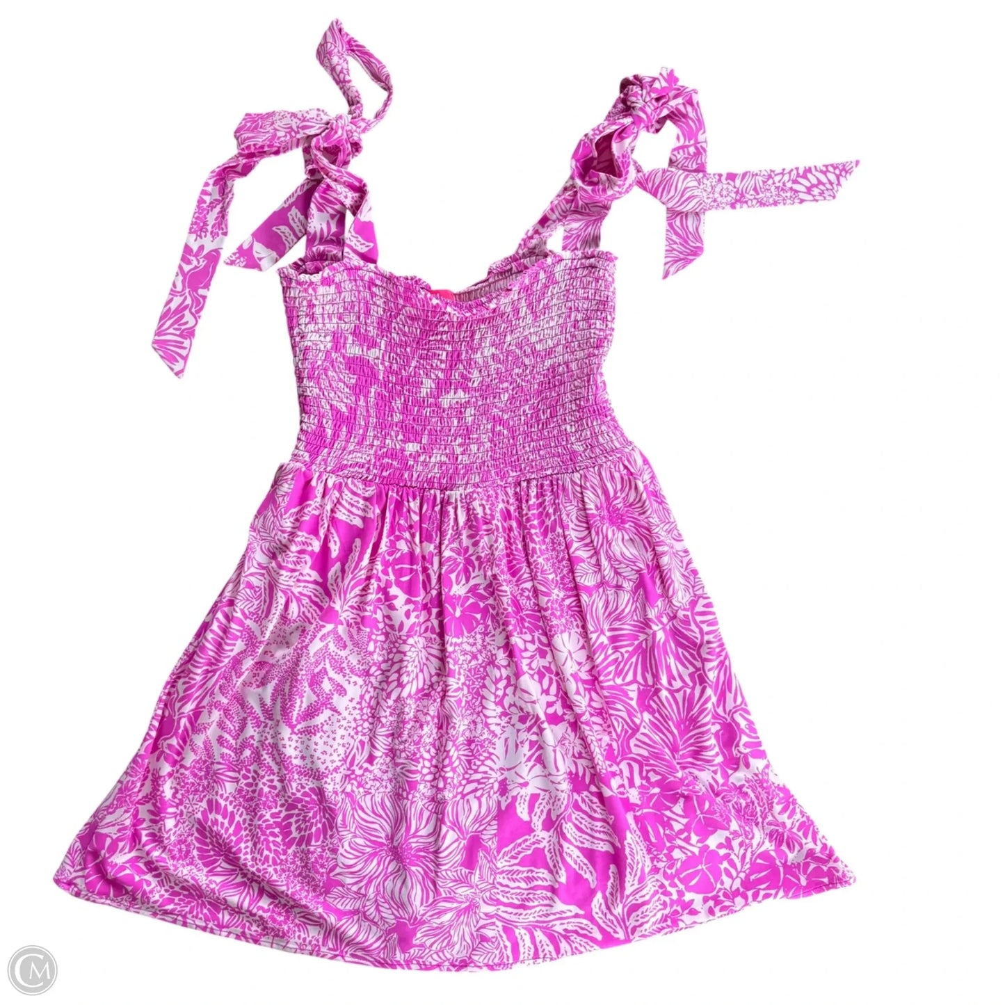 Dress Designer By Lilly Pulitzer In Pink & White, Size: L