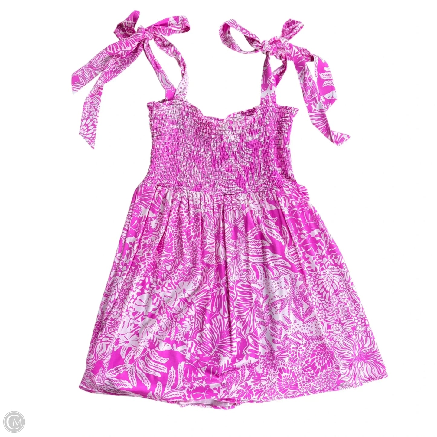 Dress Designer By Lilly Pulitzer In Pink & White, Size: L