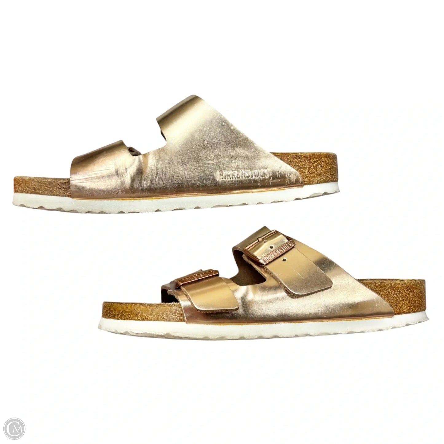 Sandals Flats By Birkenstock In Bronze, Size: 9.5