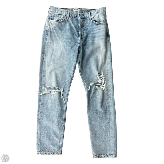 Jeans Straight By Agolde In Blue Denim, Size: 4