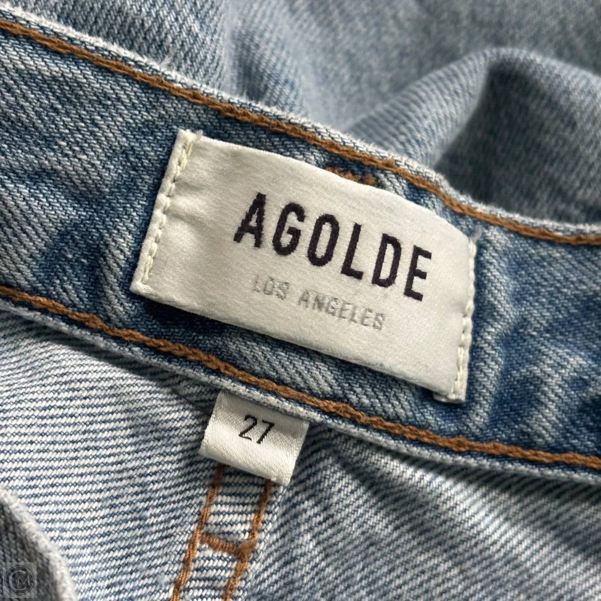 Jeans Straight By Agolde In Blue Denim, Size: 4