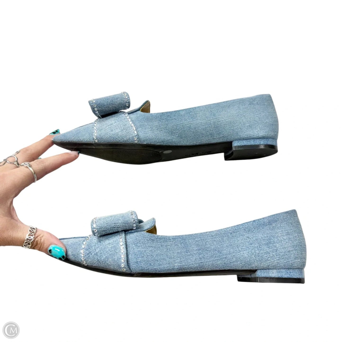 Shoes Flats By On 34th In Blue Denim, Size: 6