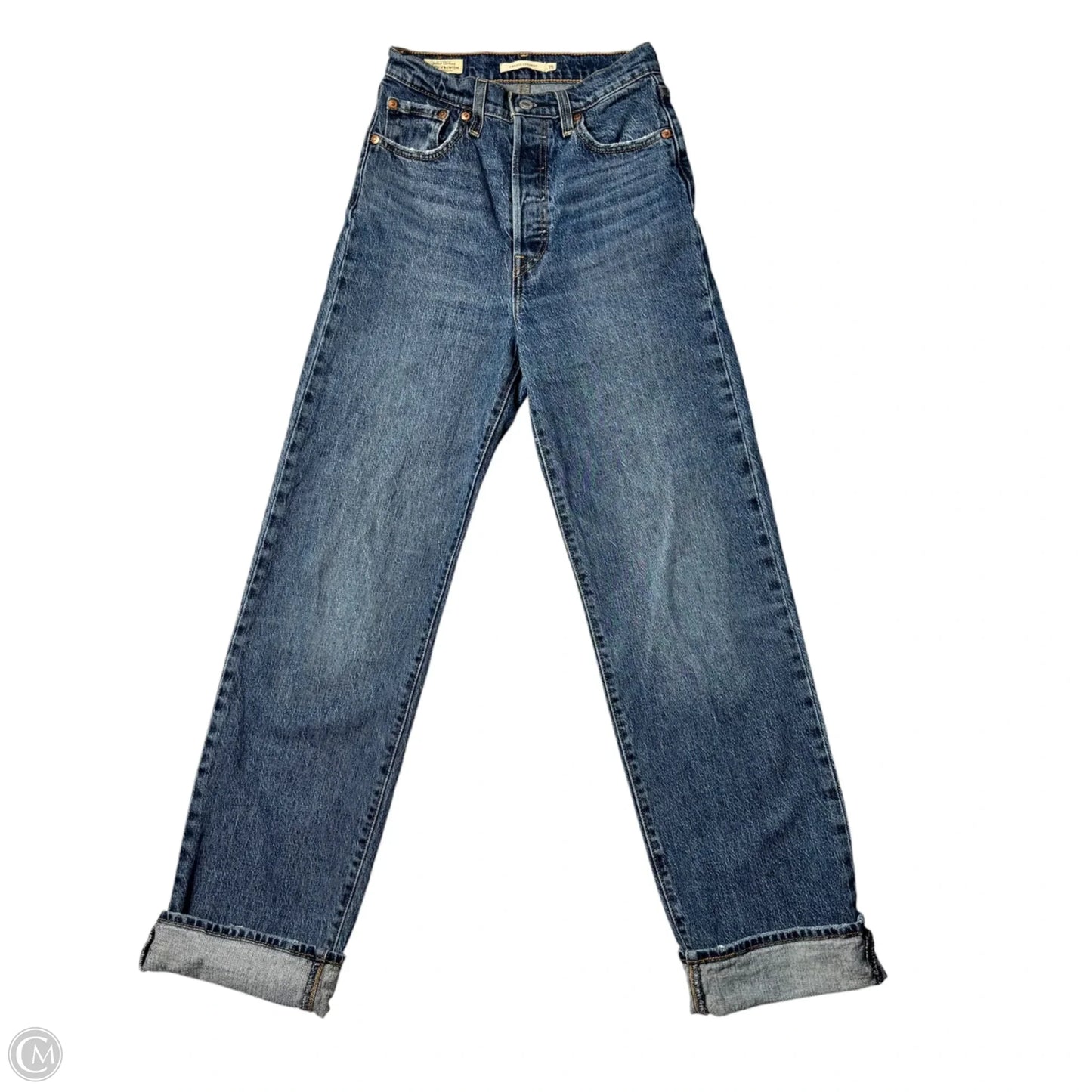 Jeans Straight By Levis In Blue Denim, Size: 0