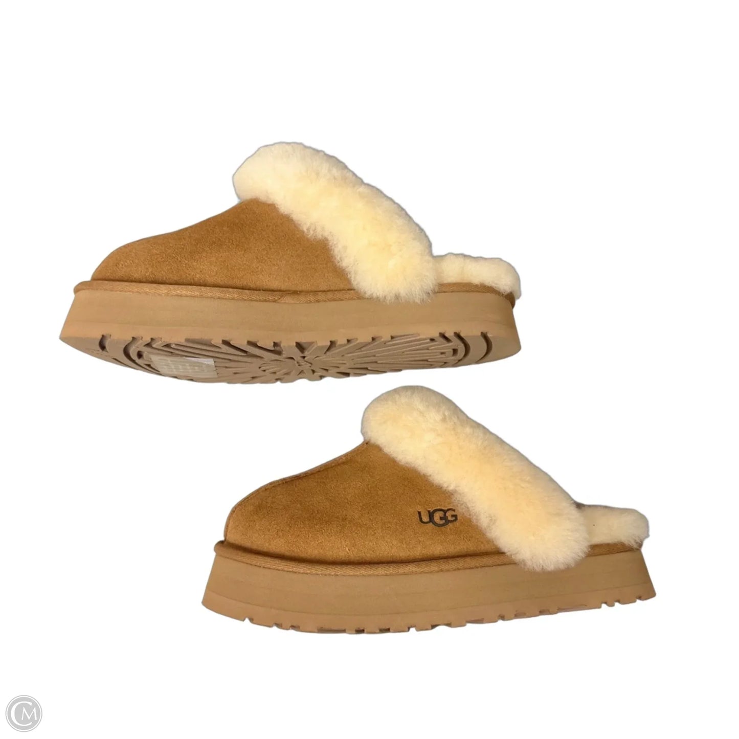 Slippers Designer By Ugg In Tan, Size: 7