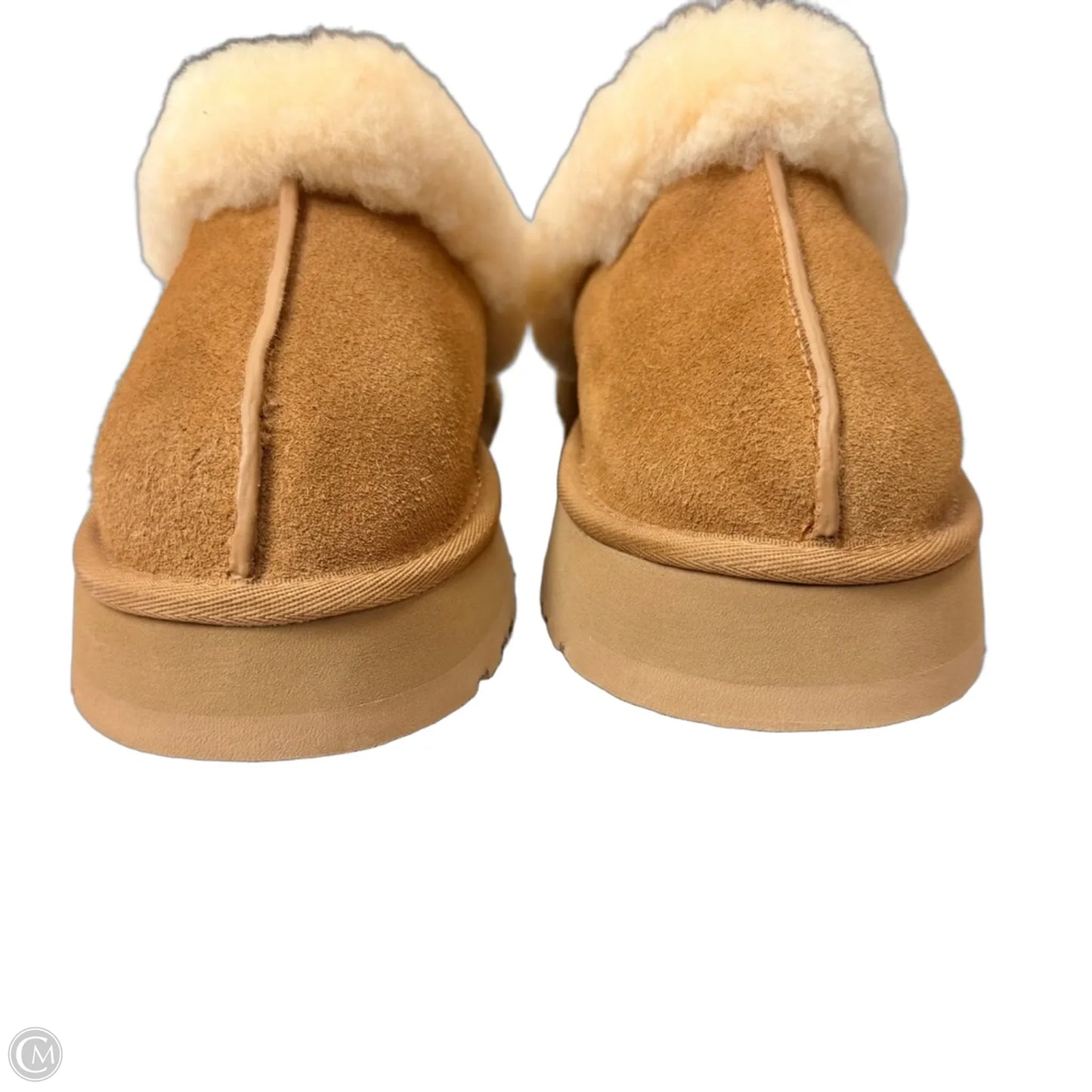 Slippers Designer By Ugg In Tan, Size: 7