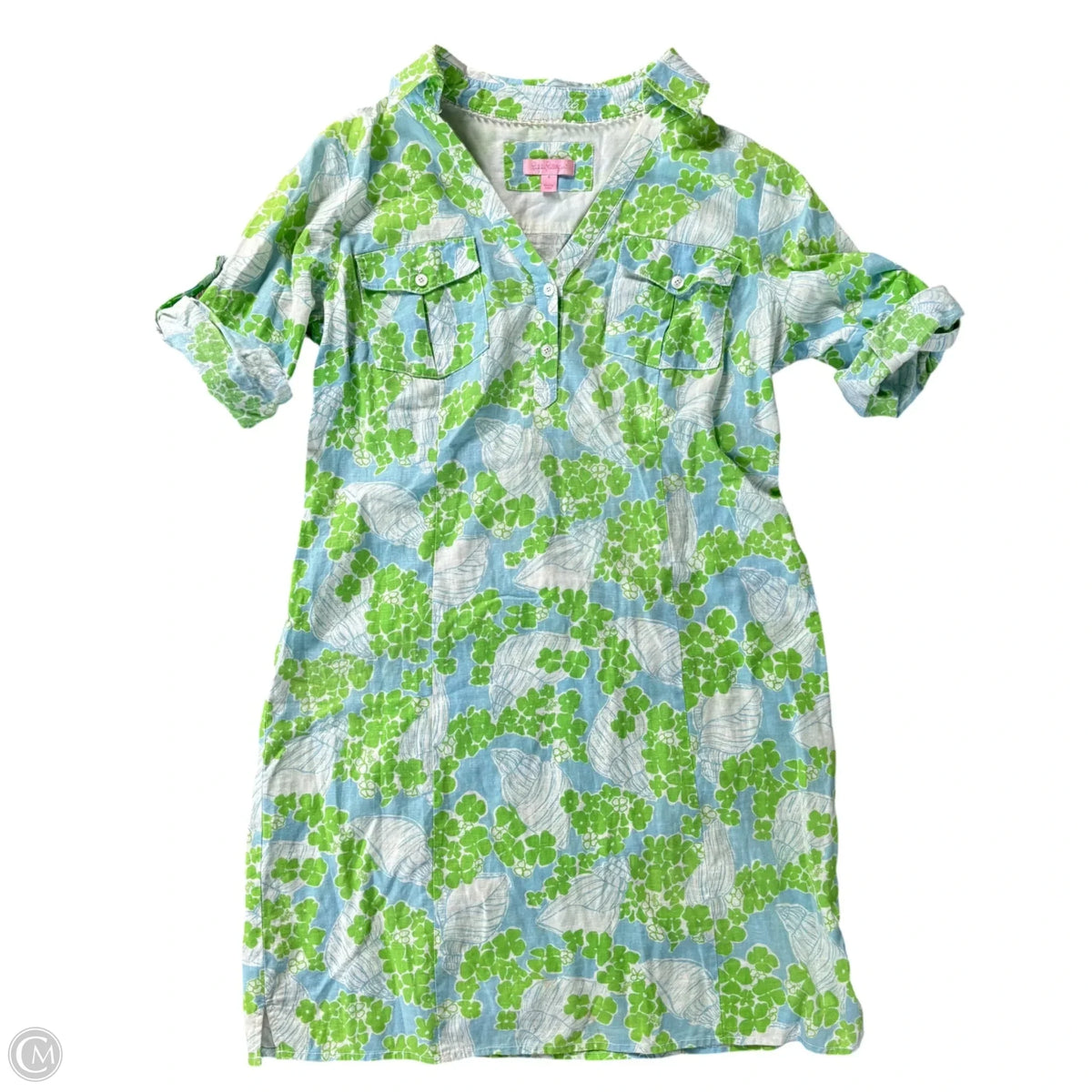 lilly pulitzer blue and green dress Designer By In & Green, Size: S Season: FALL | WINTER