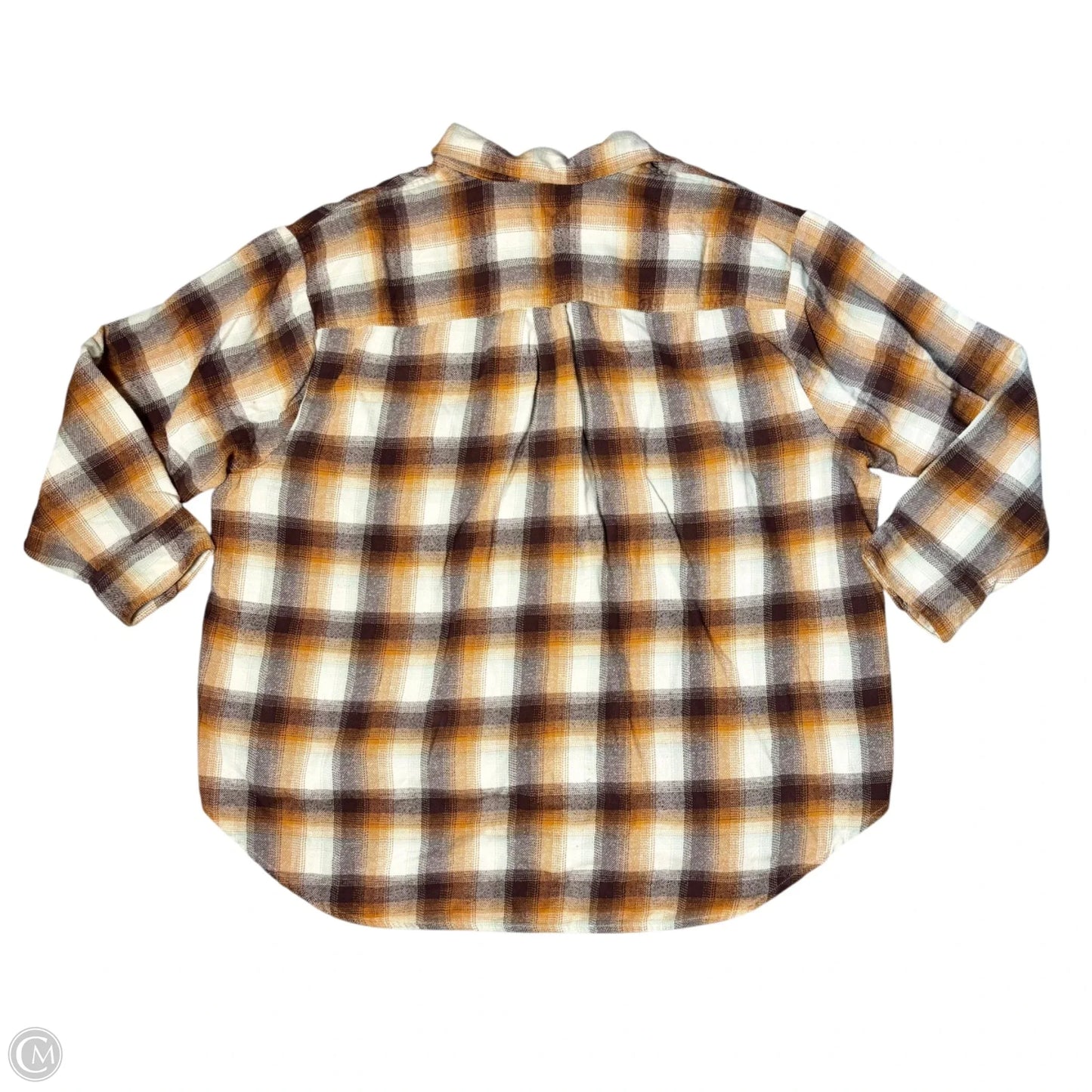 Top Long Sleeve By Madewell In Plaid Pattern, Size: 2x
