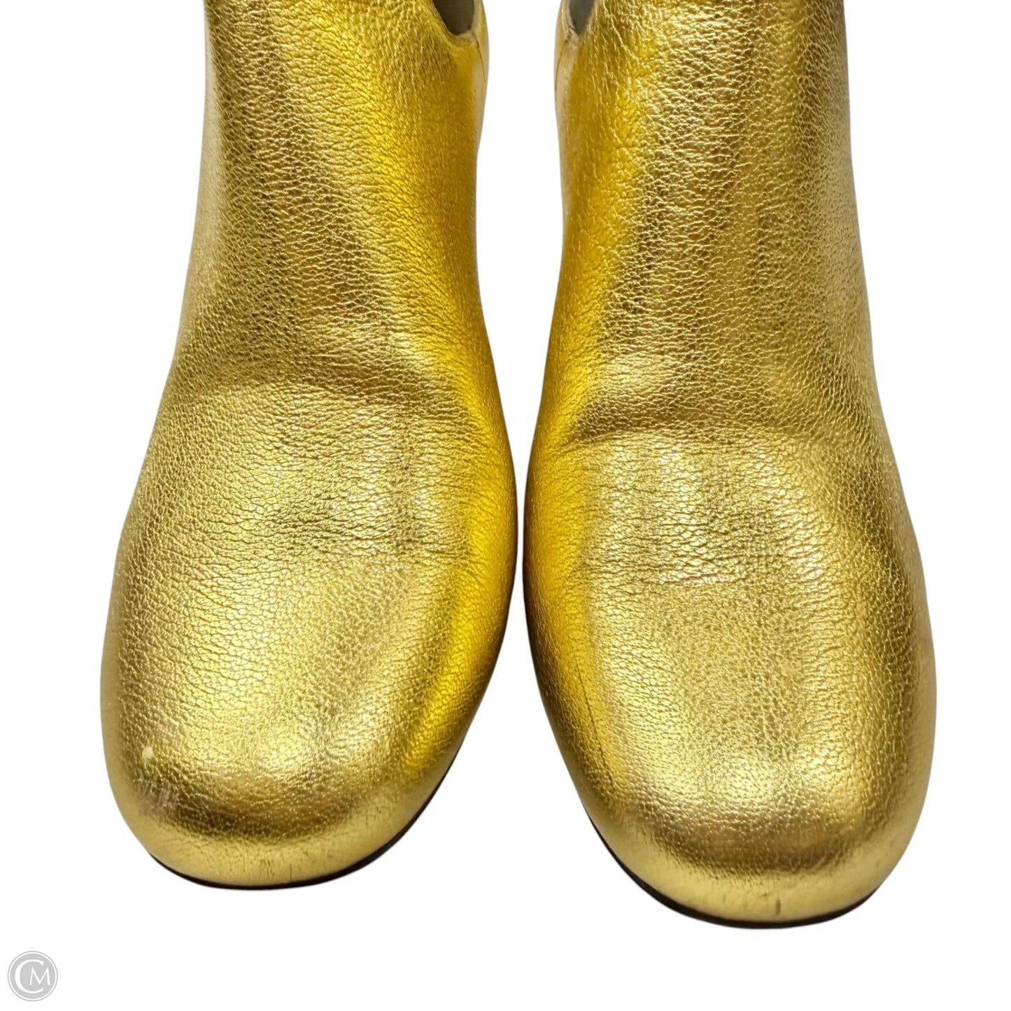 Boots Luxury Designer By Yves Saint Laurent In Gold, Size: 10.5