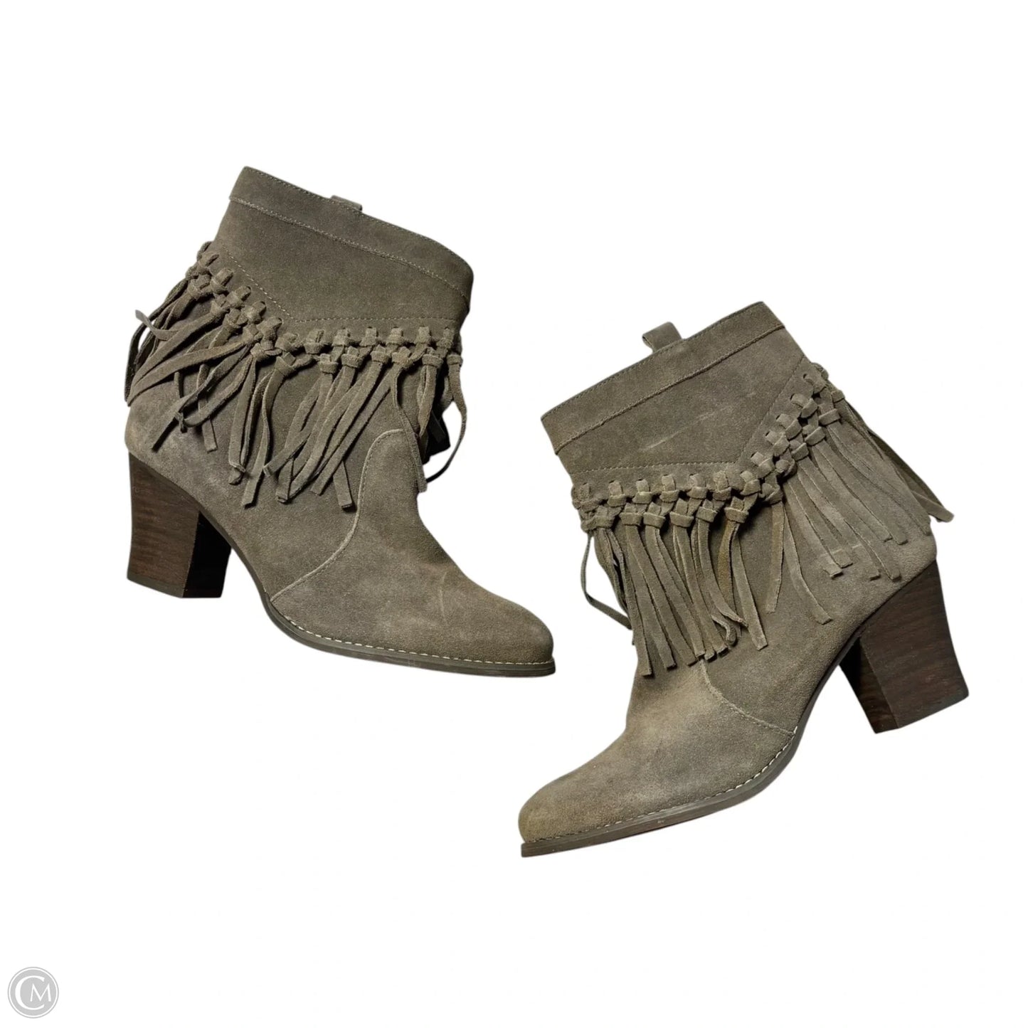 Boots Ankle Heels By Sticca In Grey, Size: 10