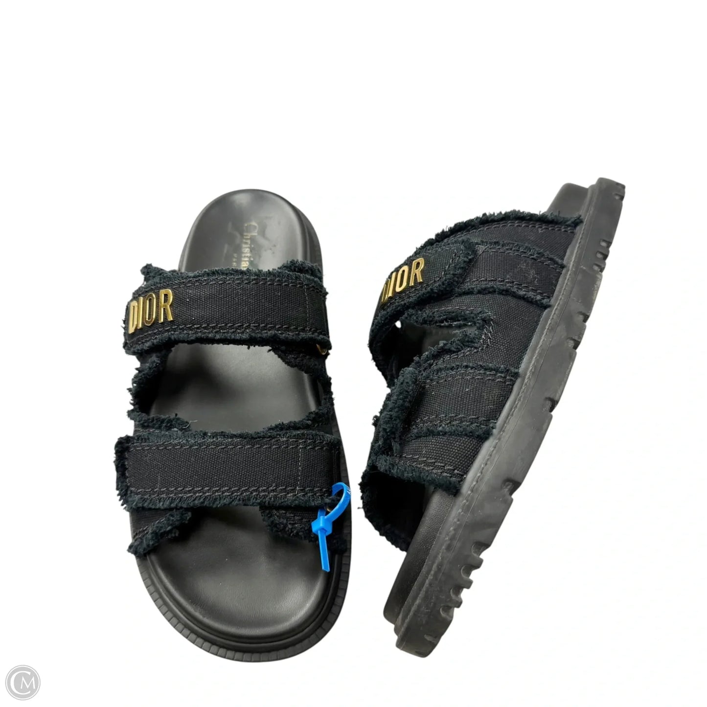 Sandals Luxury Designer By Dior In Black, Size: 9.5