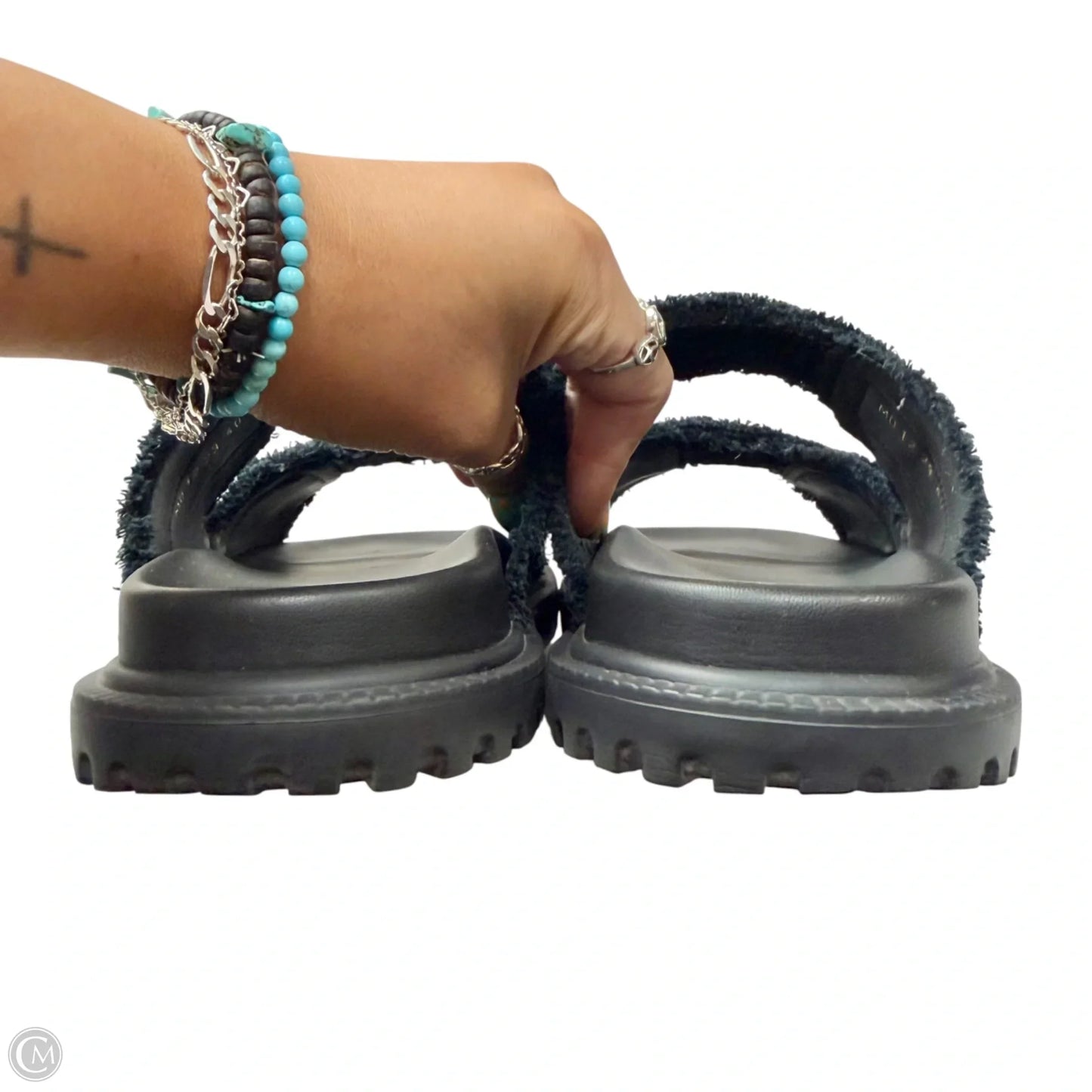 Sandals Luxury Designer By Dior In Black, Size: 9.5