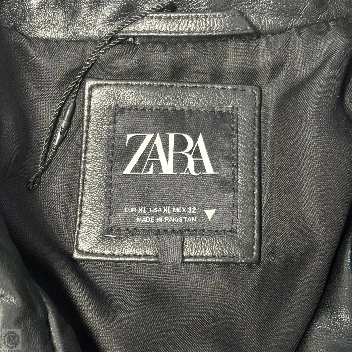 Jacket Moto Leather By Zara In Black, Size: Xl