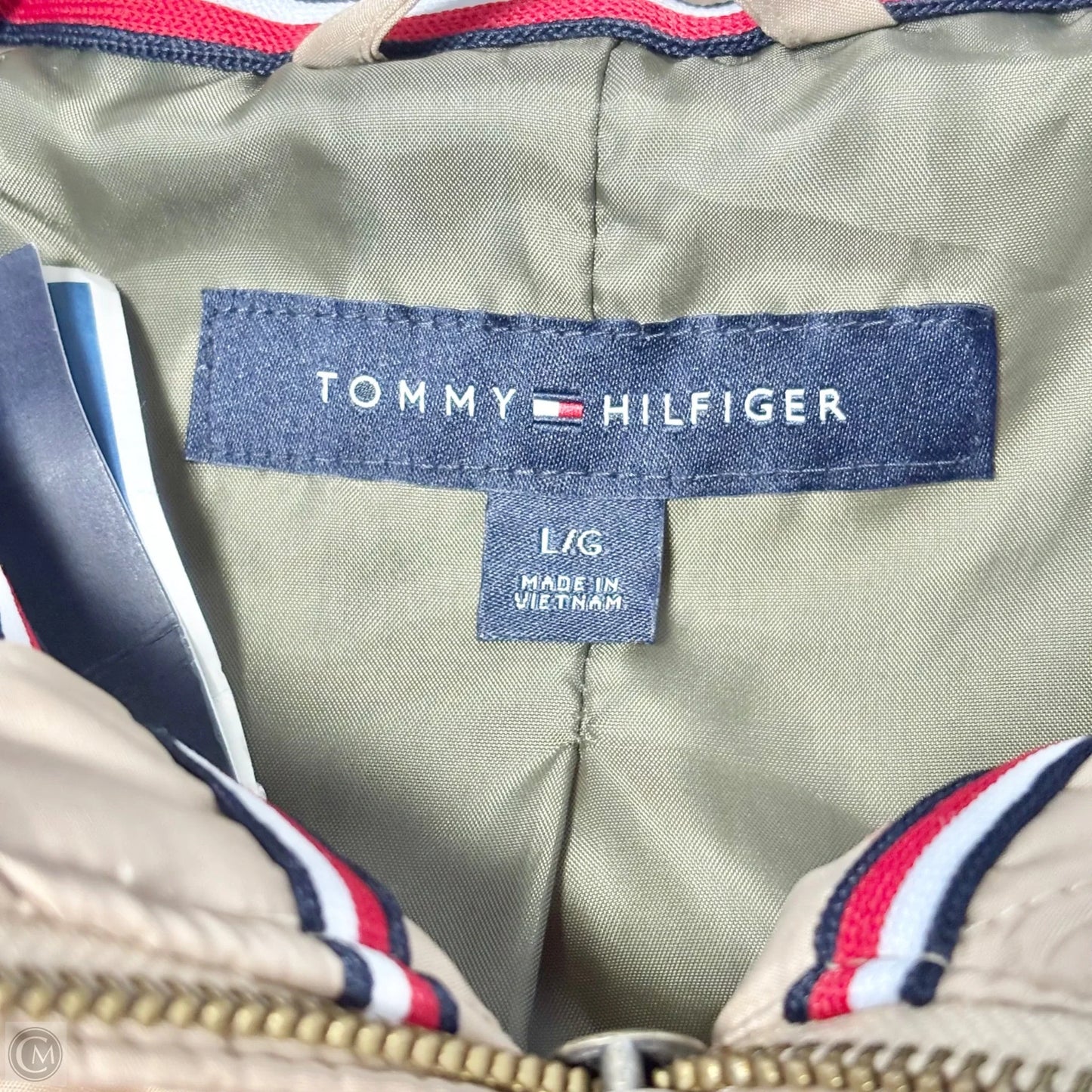 Jacket Puffer & Quilted By Tommy Hilfiger In Tan, Size: L