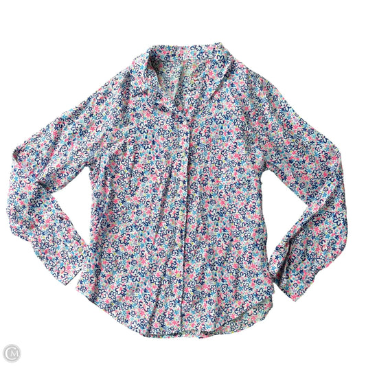 Top Long Sleeve Designer By Lilly Pulitzer In Blue & Pink, Size: L