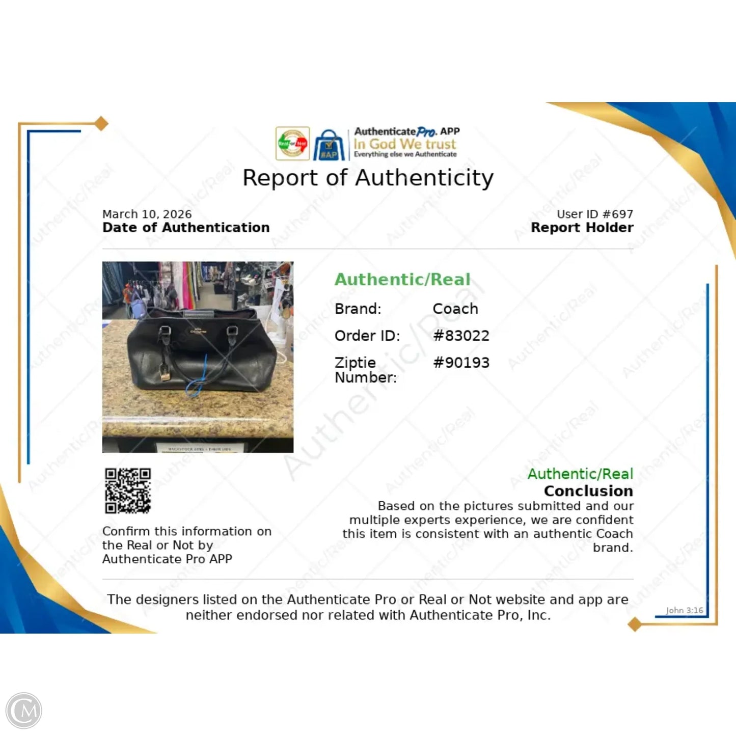 Handbag Designer By Coach, Size: Small