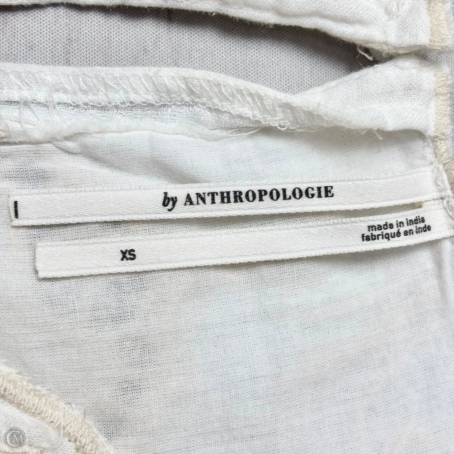 Top Short Sleeve By Anthropologie In Cream, Size: Xs