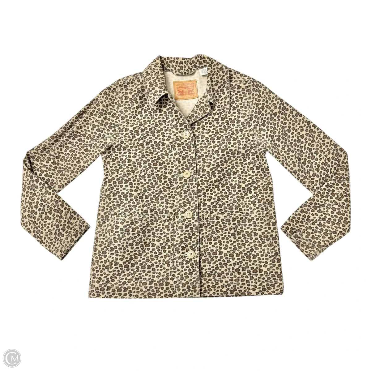 Jacket Denim By Levis In Leopard Print, Size: S