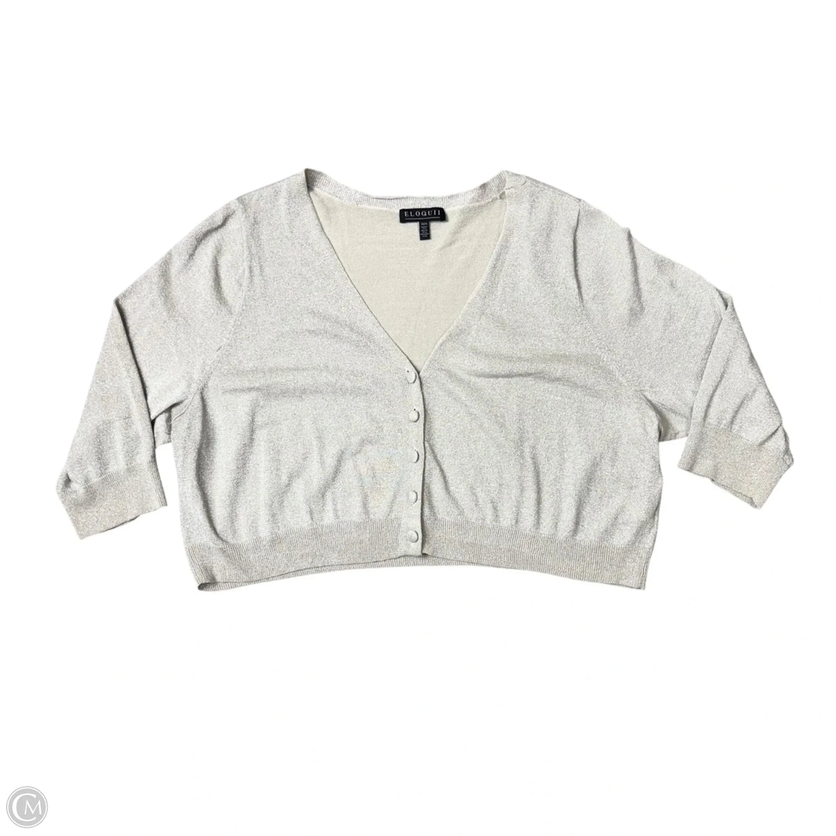 Cardigan By Eloquii In Silver, Size: 4x