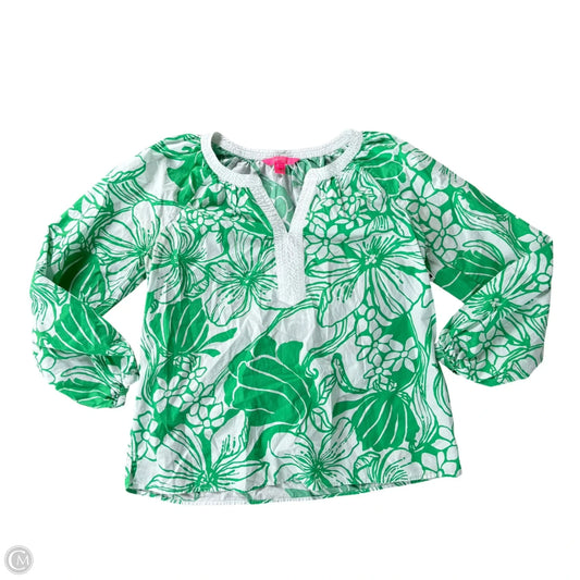Top Long Sleeve Designer By Lilly Pulitzer In Zebra Print, Size: L