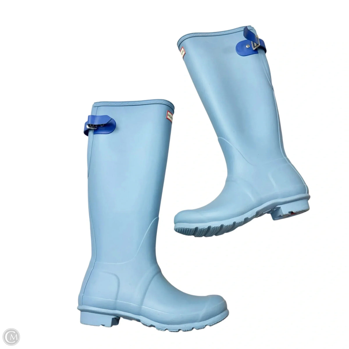 Boots Mid-calf Flats By Hunter In Blue, Size: 8