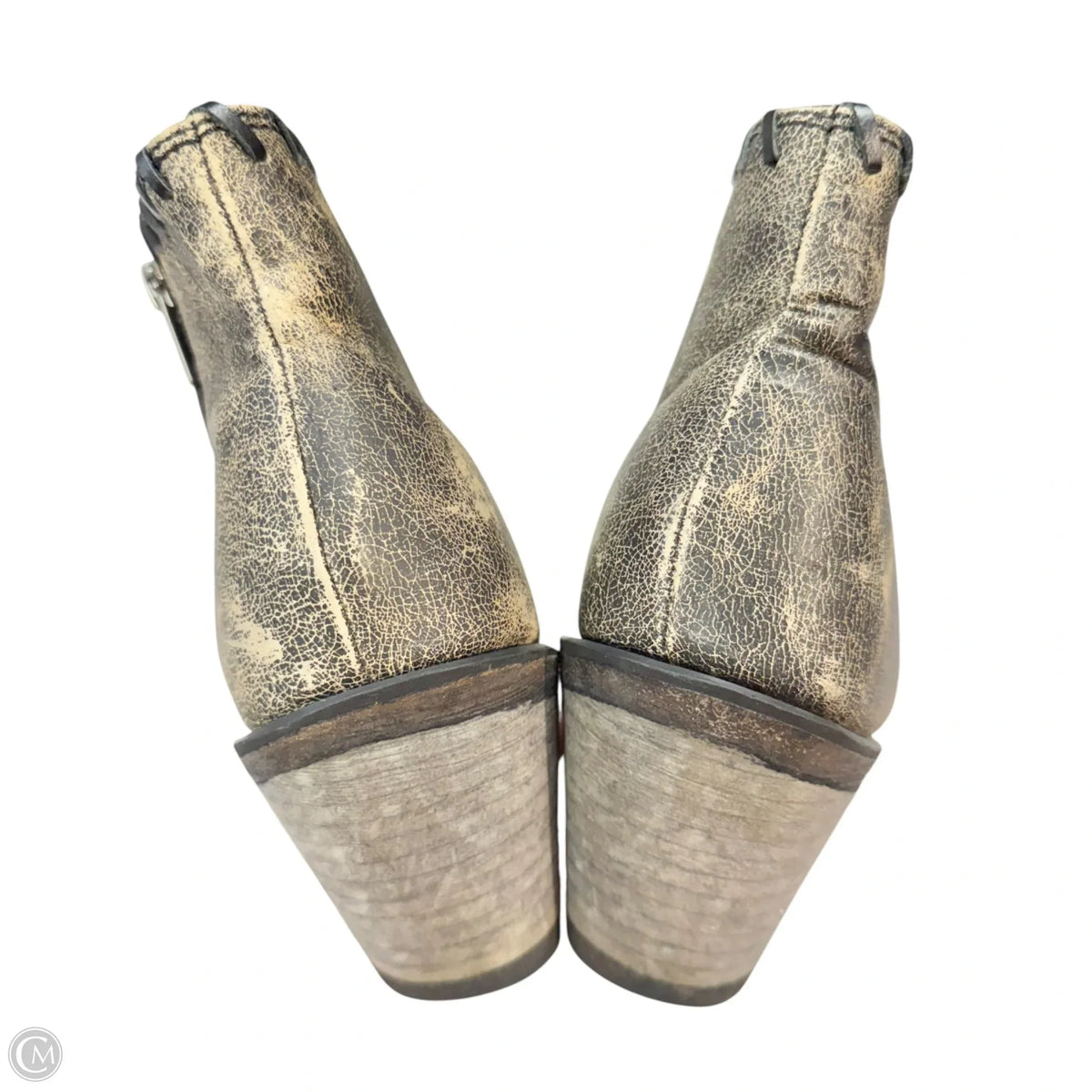 Boots Ankle Heels By Old West In Bronze, Size: 10