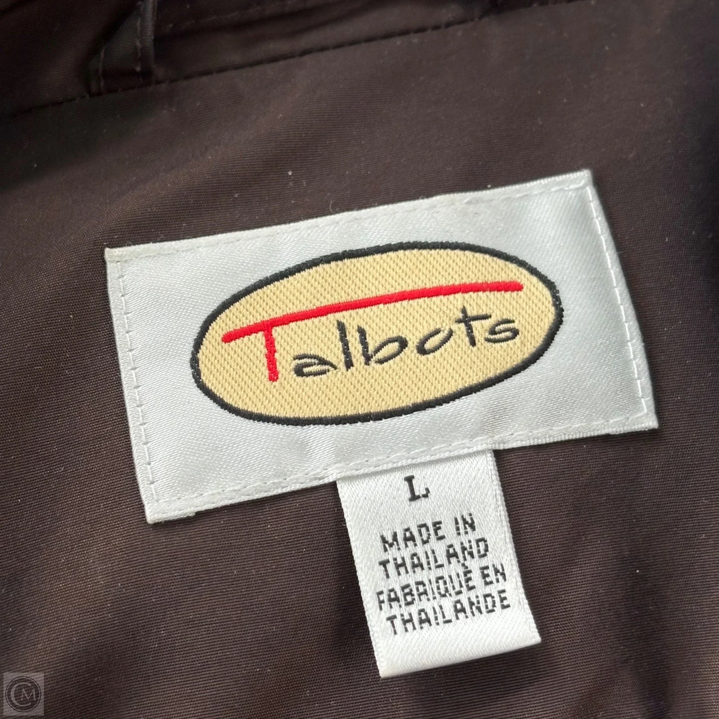 Coat Raincoat By Talbots In Brown, Size: L