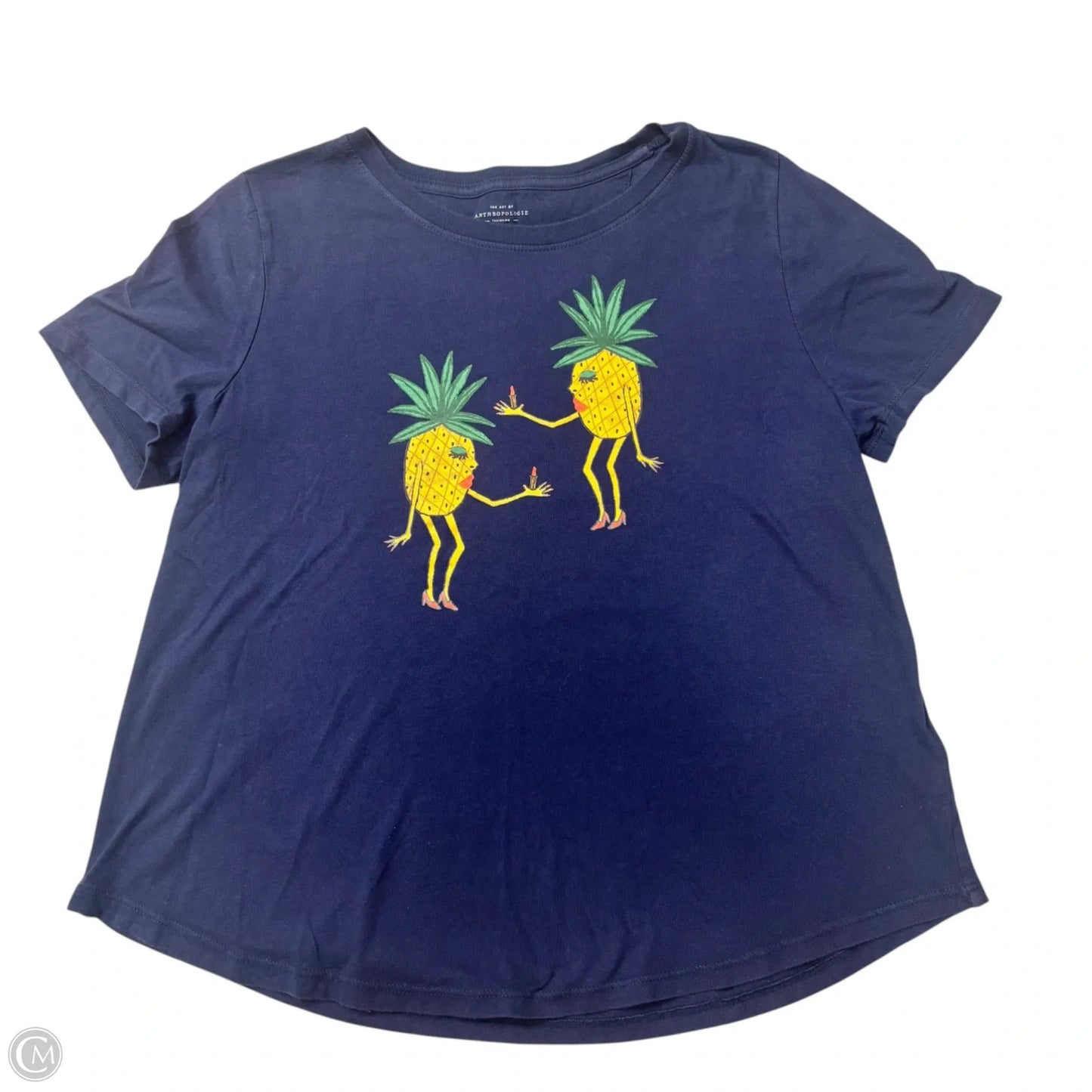 Top Short Sleeve By Anthropologie In Blue, Size: M