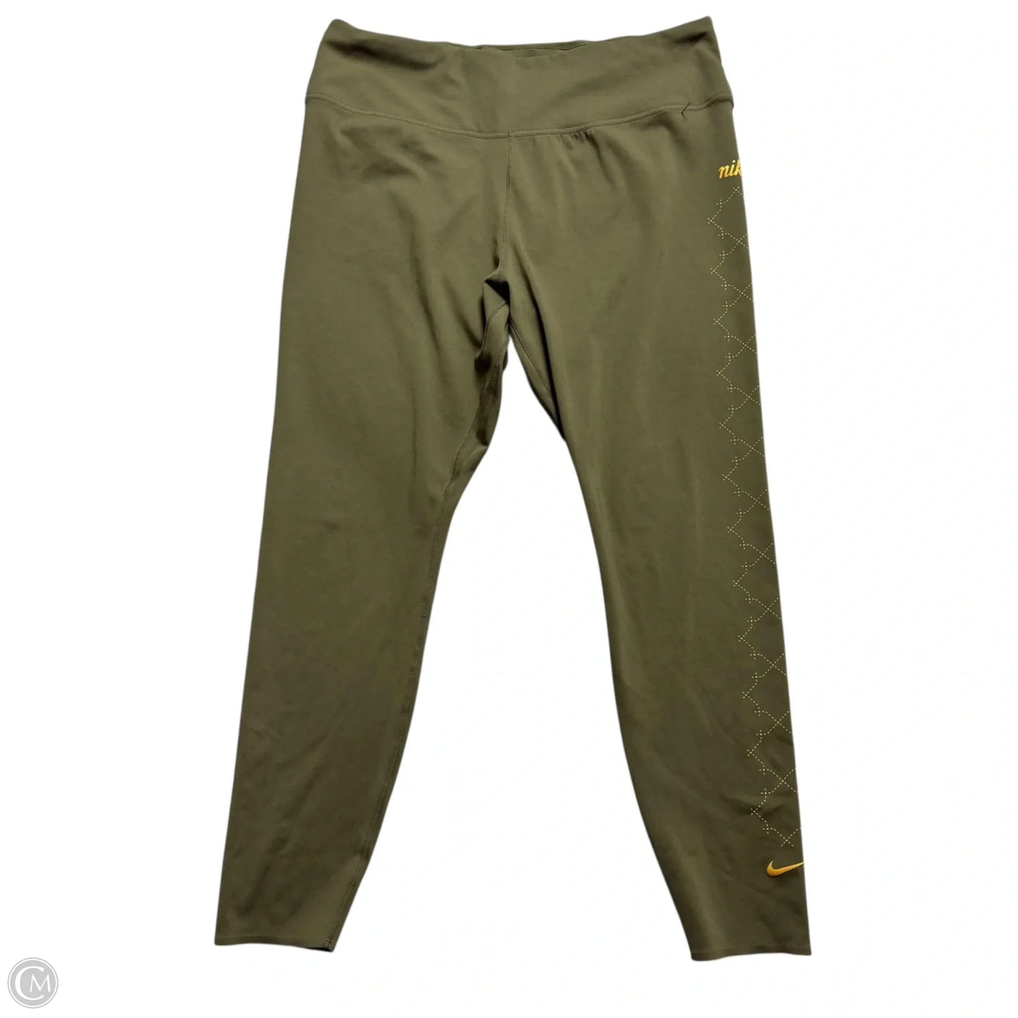 Athletic Leggings By Nike In Green, Size: Xl