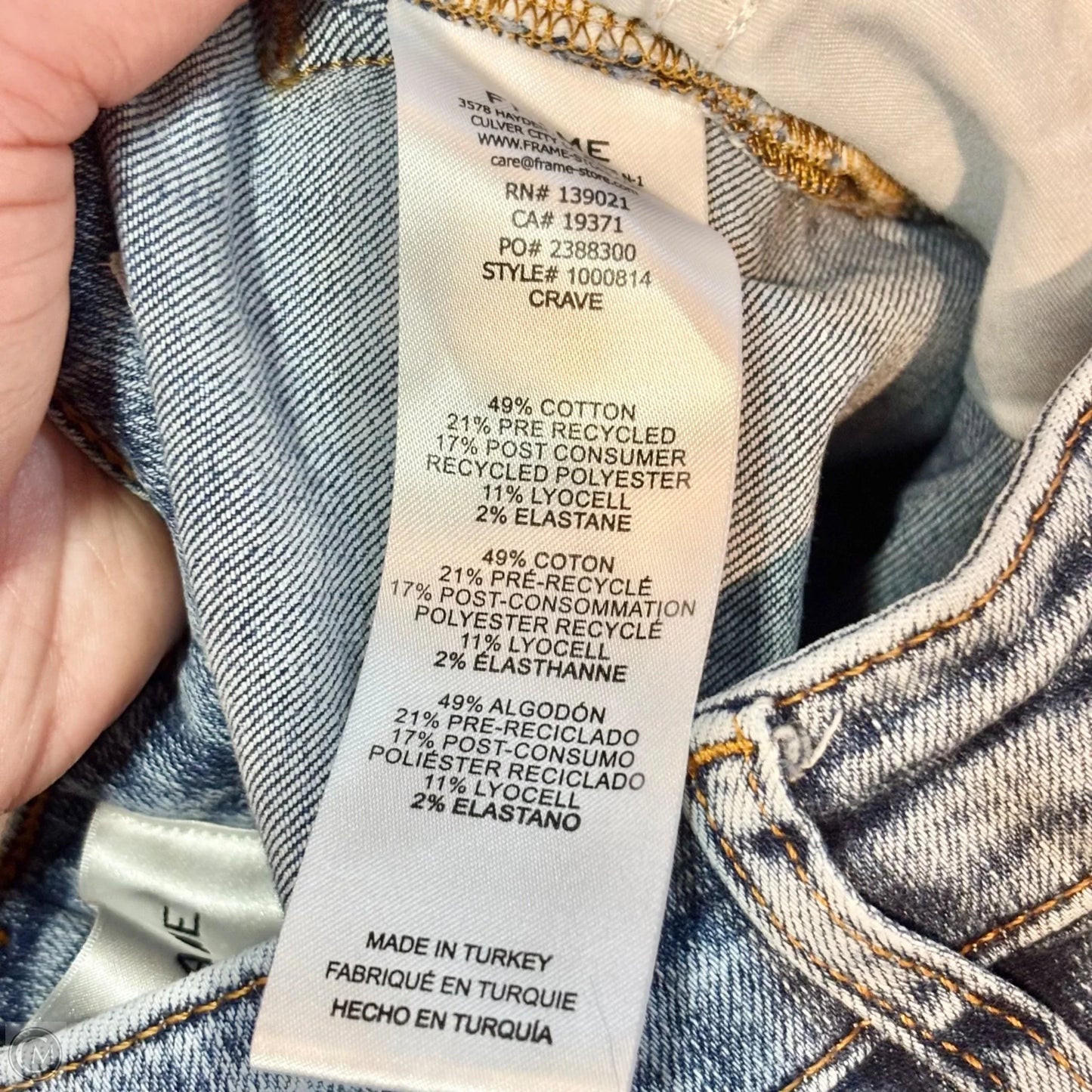 Jeans Straight By Frame In Blue Denim, Size: 0