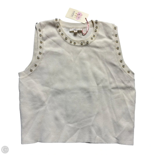 Top Sleeveless By Entro In Cream, Size: L