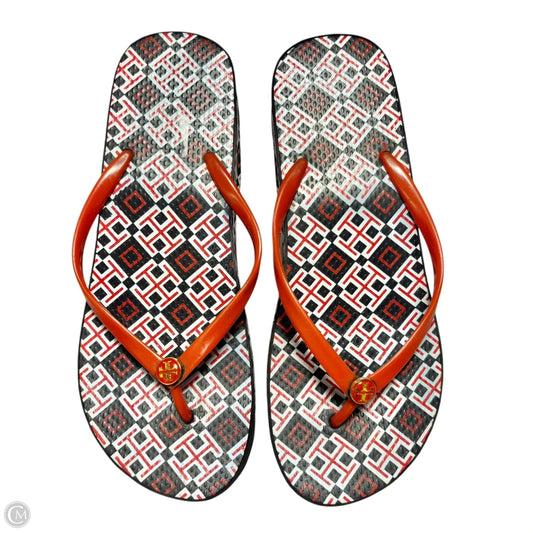 Sandals Designer By Tory Burch In Black & Red, Size: 9