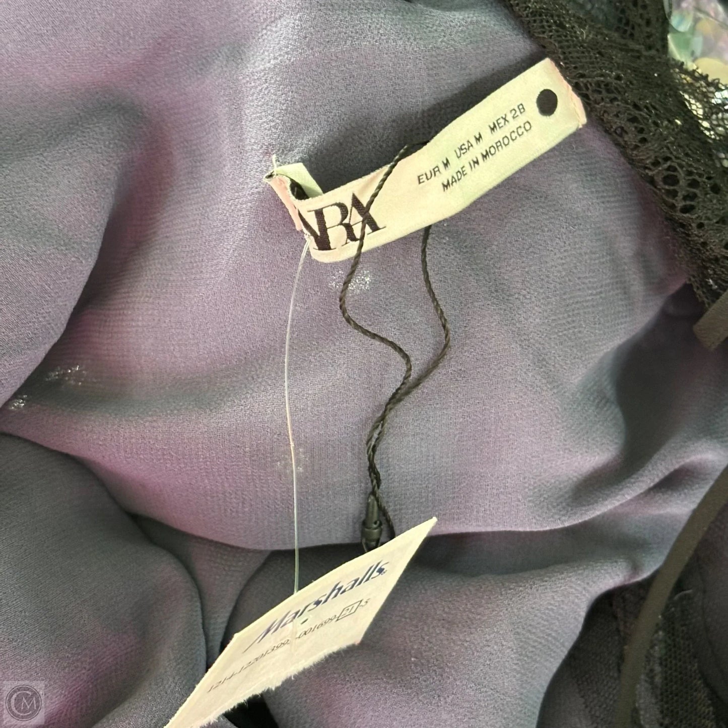 Dress Casual Midi By Zara In Black & Purple, Size: M