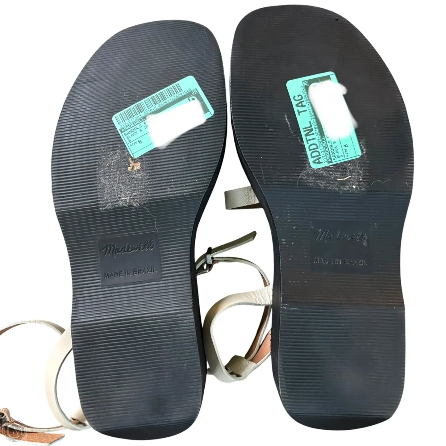 Sandals Flats By Madewell In Black & Tan, Size: 8