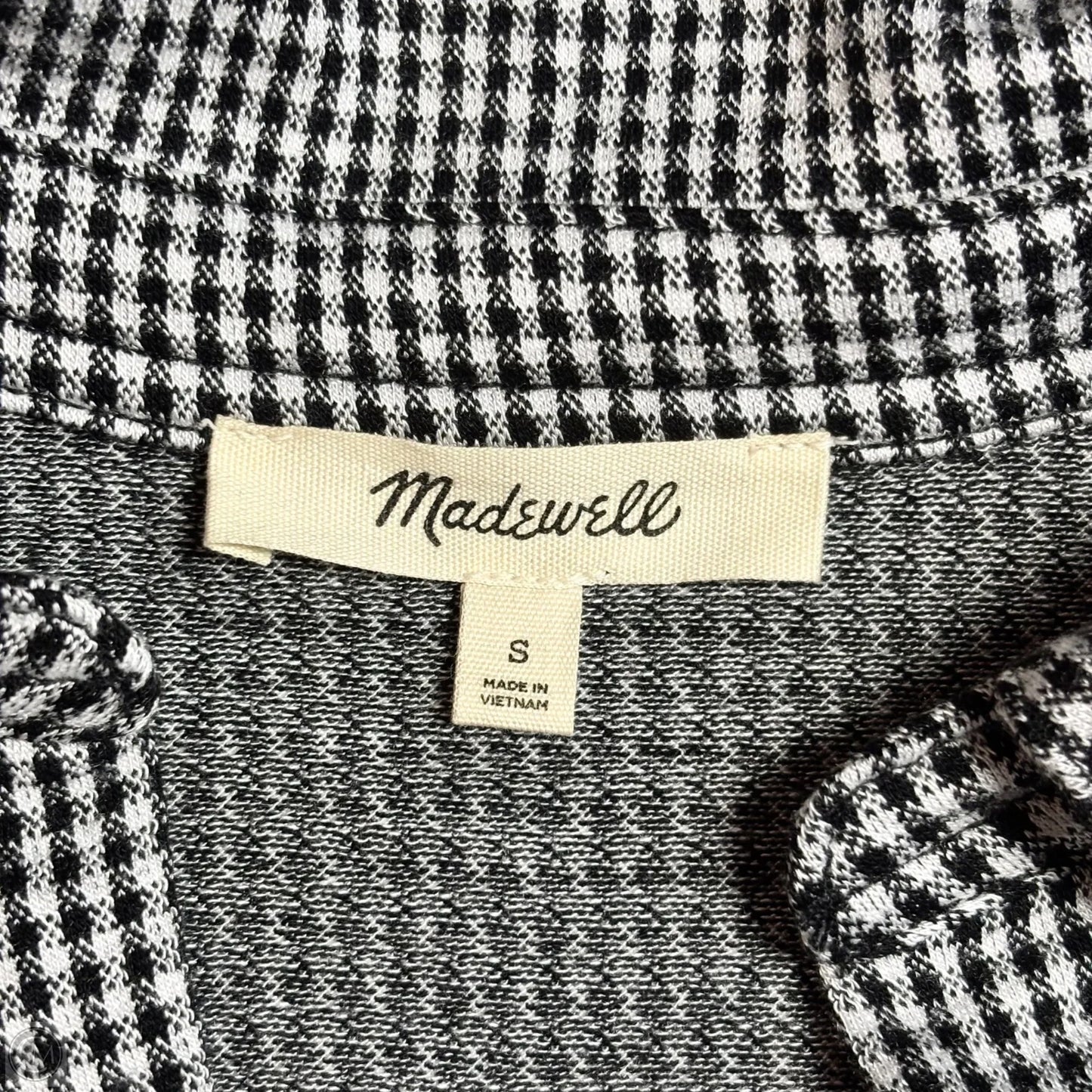 Top Long Sleeve By Madewell In Checkered Pattern, Size: S