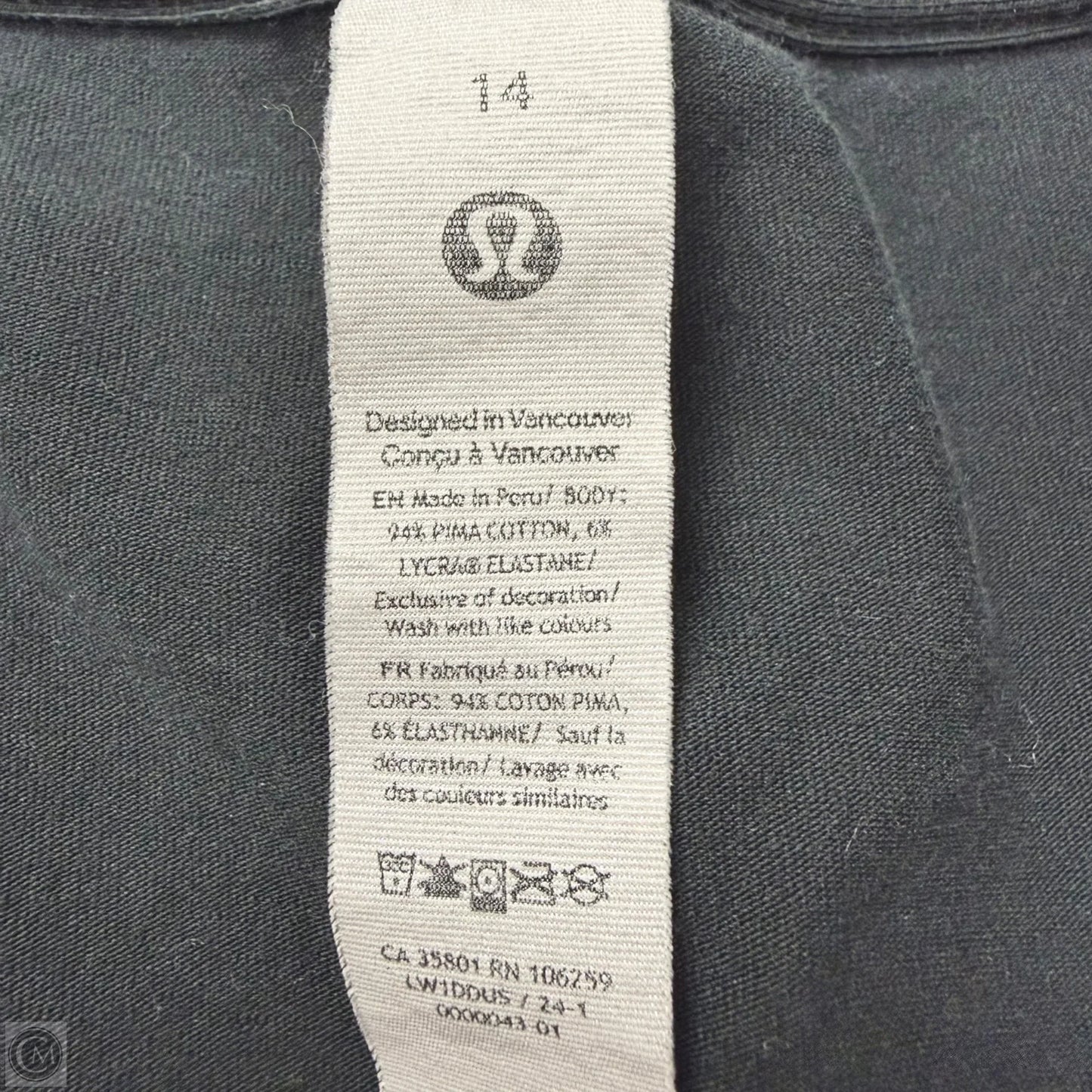 Athletic Tank Top By Lululemon In Black, Size: L
