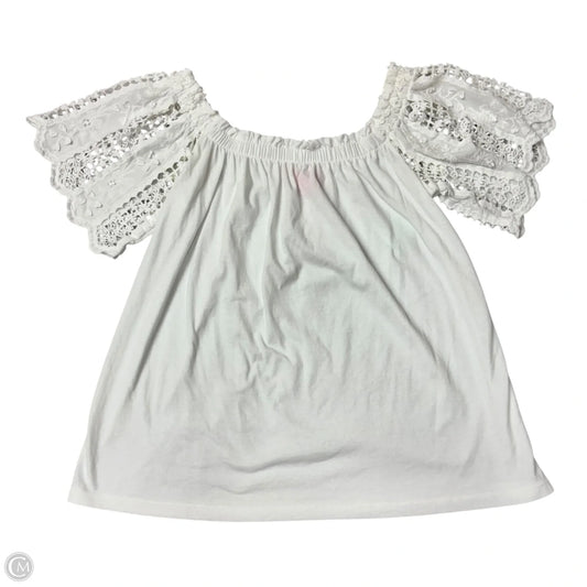 Top Short Sleeve Designer By Lilly Pulitzer In White, Size: S