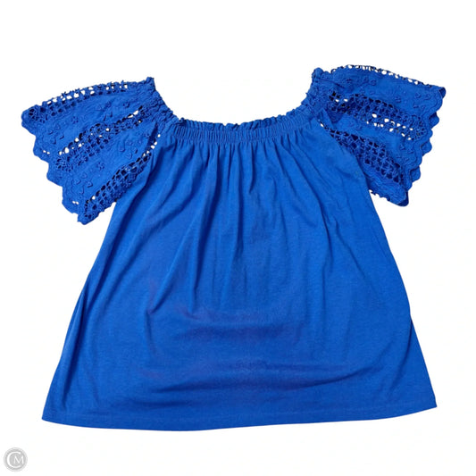 Top Short Sleeve Designer By Lilly Pulitzer In Blue, Size: S