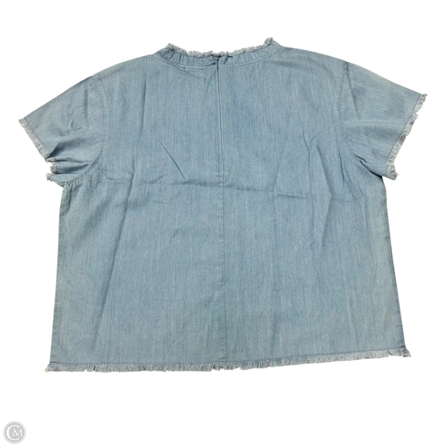 Top Short Sleeve By Sen In Blue Denim, Size: S