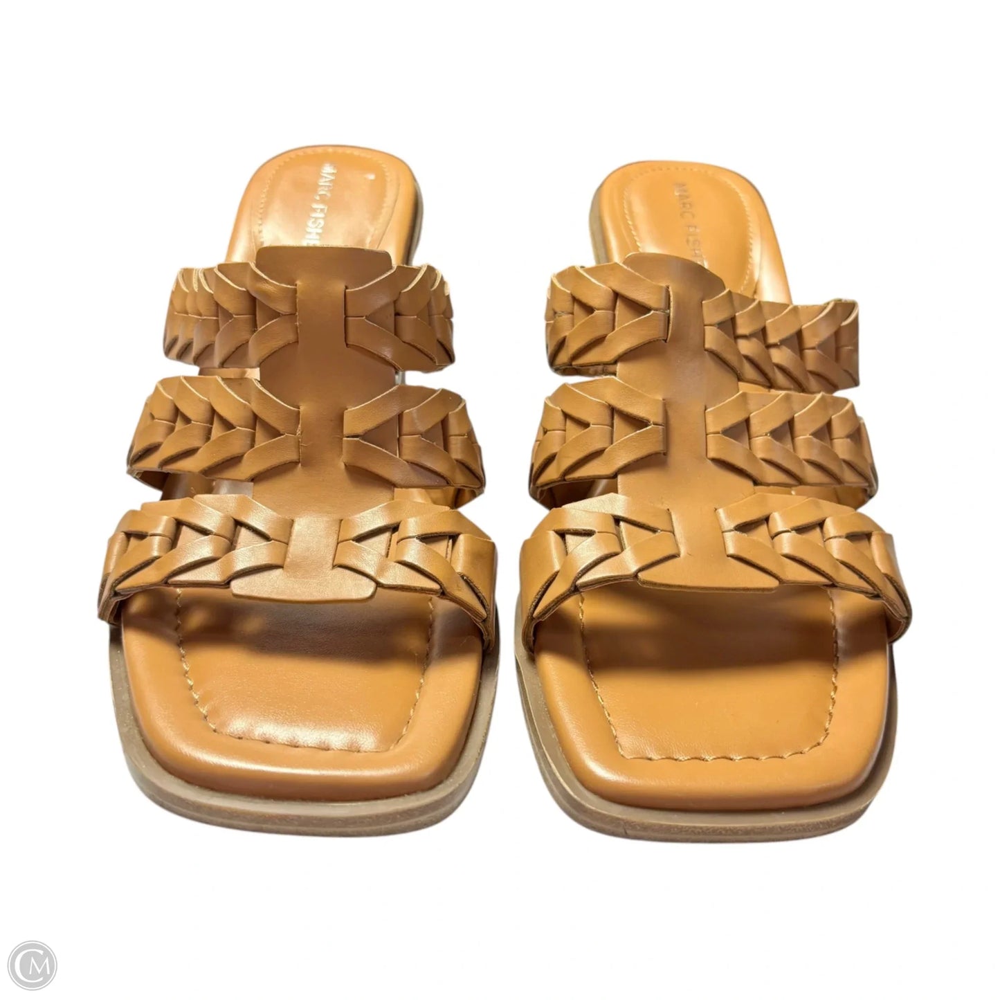 Sandals Heels Block By Marc Fisher In Tan, Size: 8