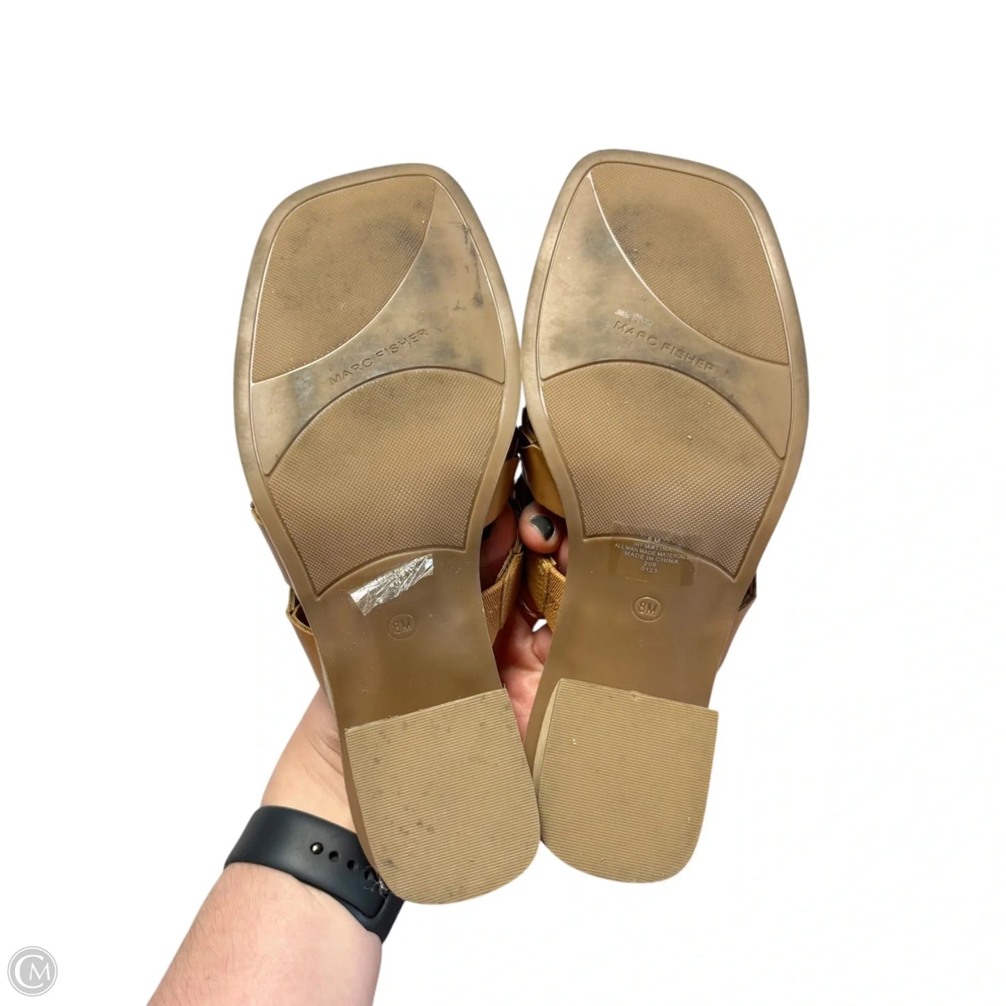 Sandals Heels Block By Marc Fisher In Tan, Size: 8