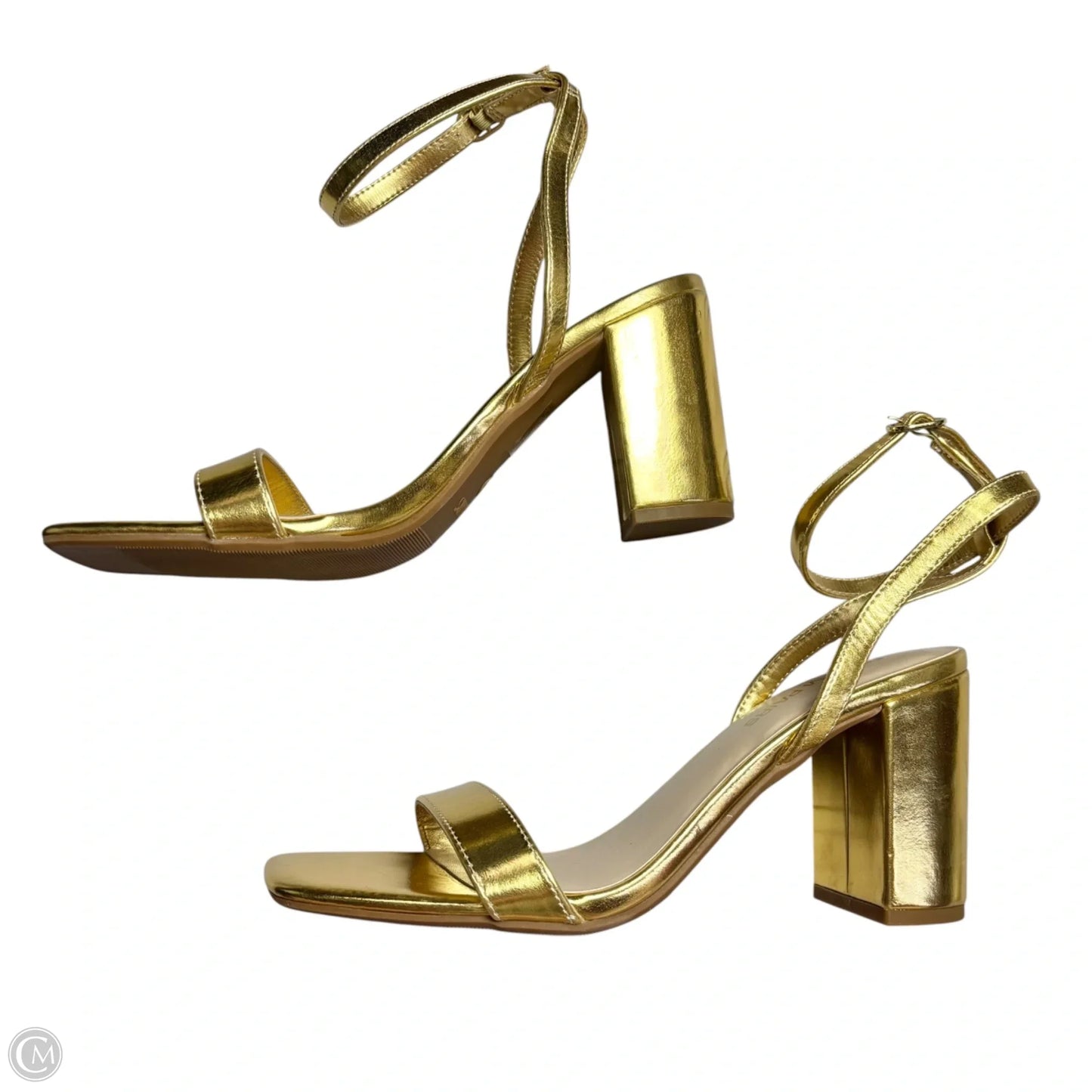 Sandals Heels Block By Dream Pairs In Gold, Size: 9