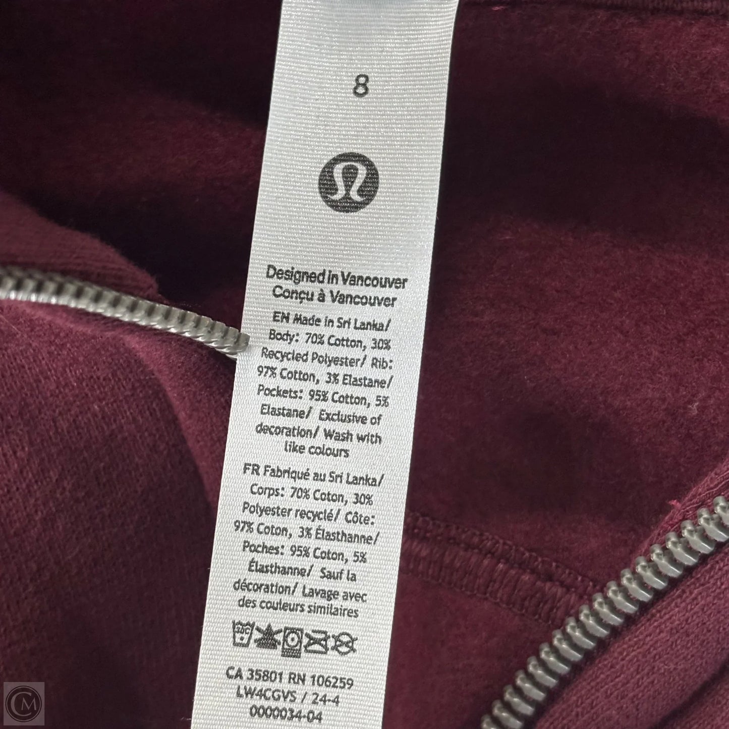 Athletic Sweatshirt Hoodie By Lululemon In Maroon, Size: M