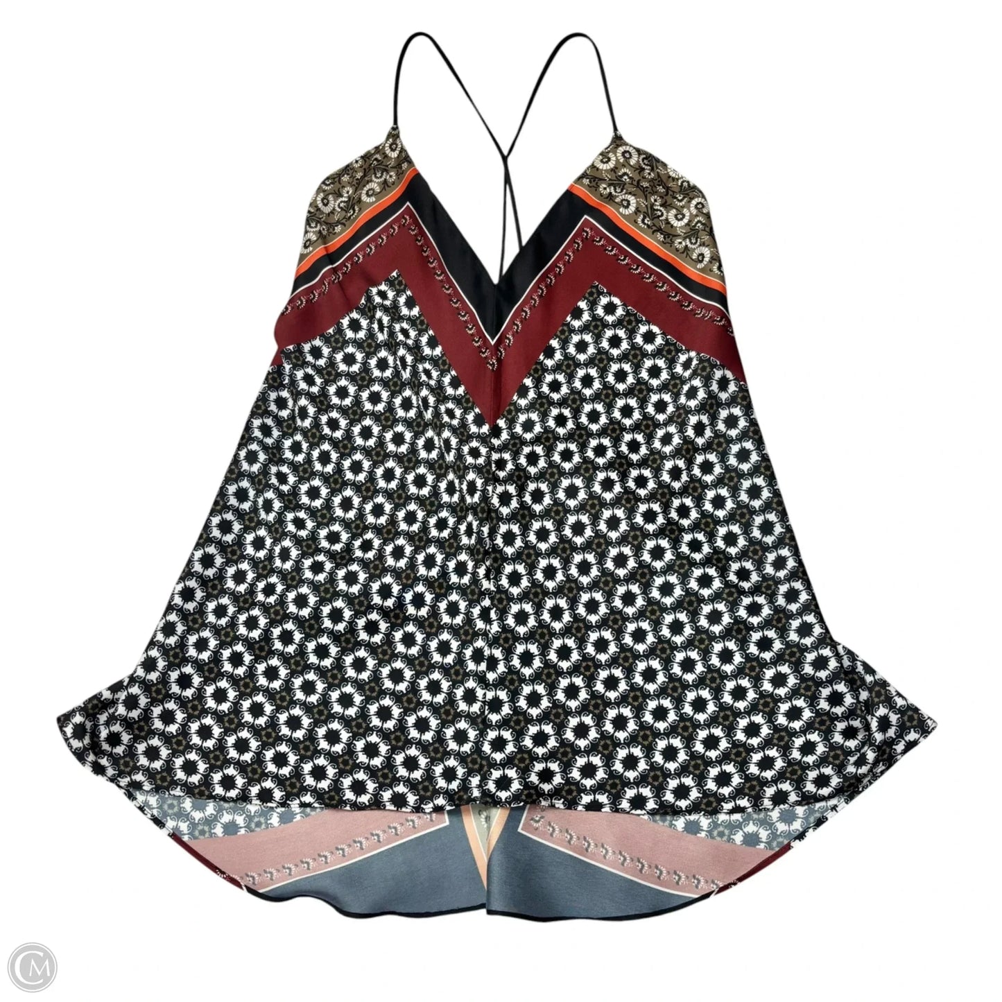 Top Sleeveless By Zara In Black & Red, Size: L