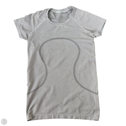 Athletic Top Short Sleeve By Lululemon In Striped Pattern, Size: S