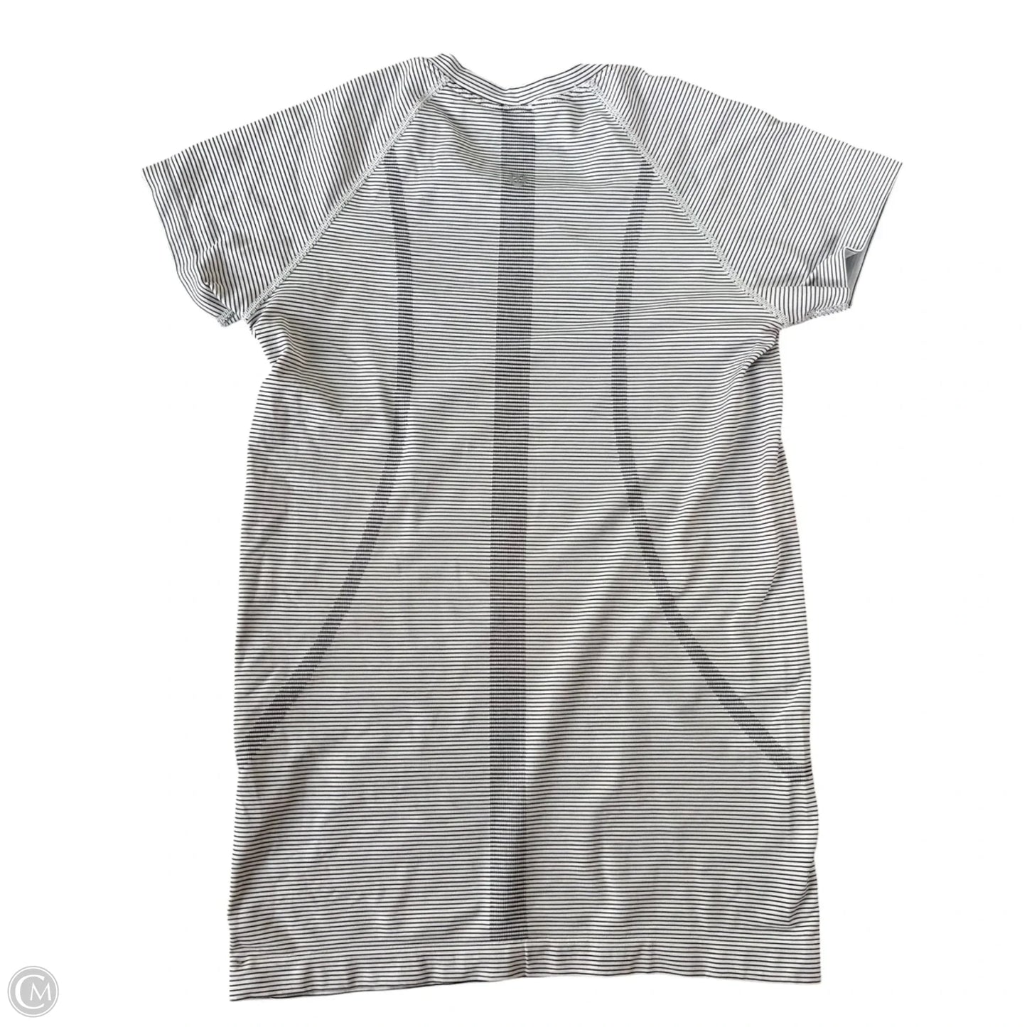 Athletic Top Short Sleeve By Lululemon In Striped Pattern, Size: S